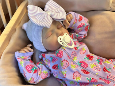 REBORN BABY DOLL Realistic 20" Newborn Purple Strawberry Sleep Heavy Life Size Real Weighted Vinyl Cloth Body Kids Childs First Play Doll